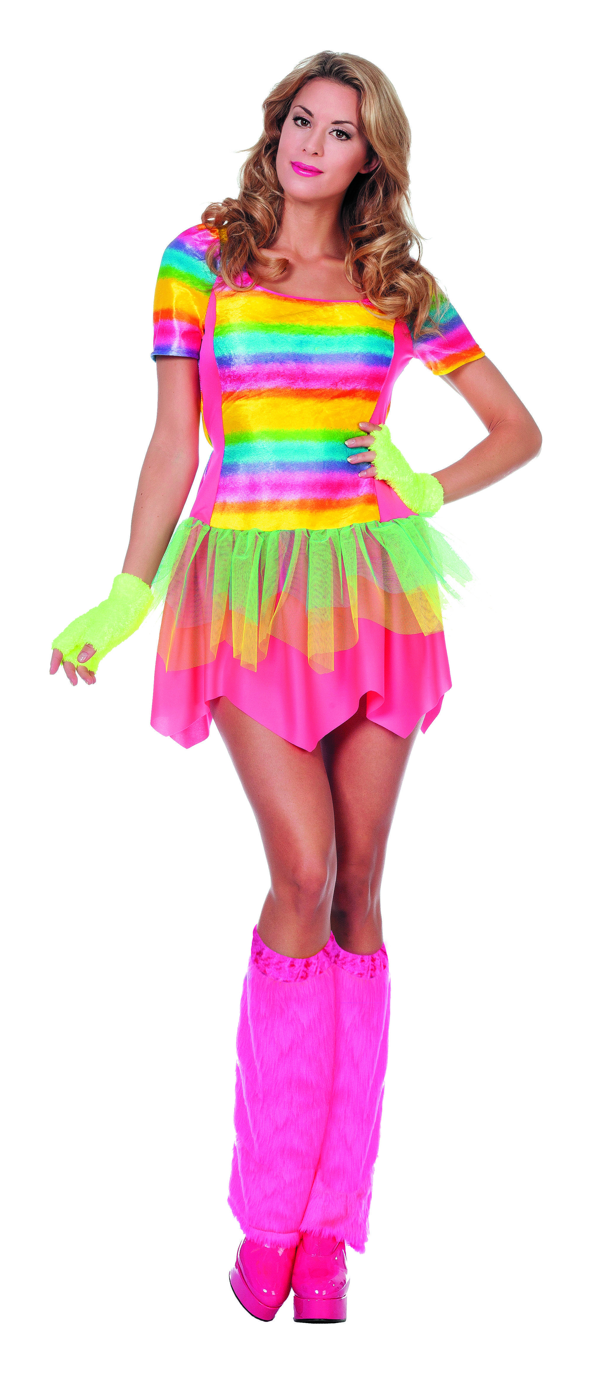 Futuristische Rainbow Girl Vrouw Kostuum