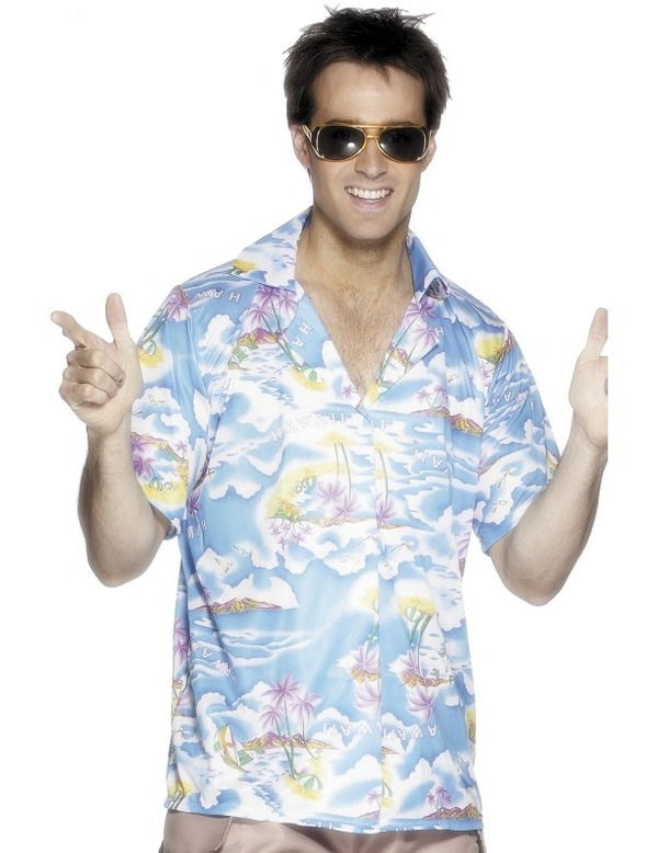 Blauw Hawaii Shirt Man