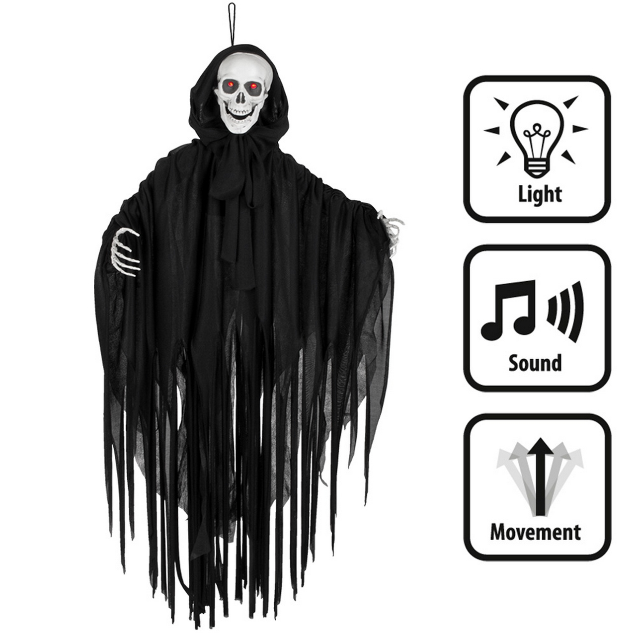 Hangdecoratie Grim Skeleton Reaper Met Licht En Geluid