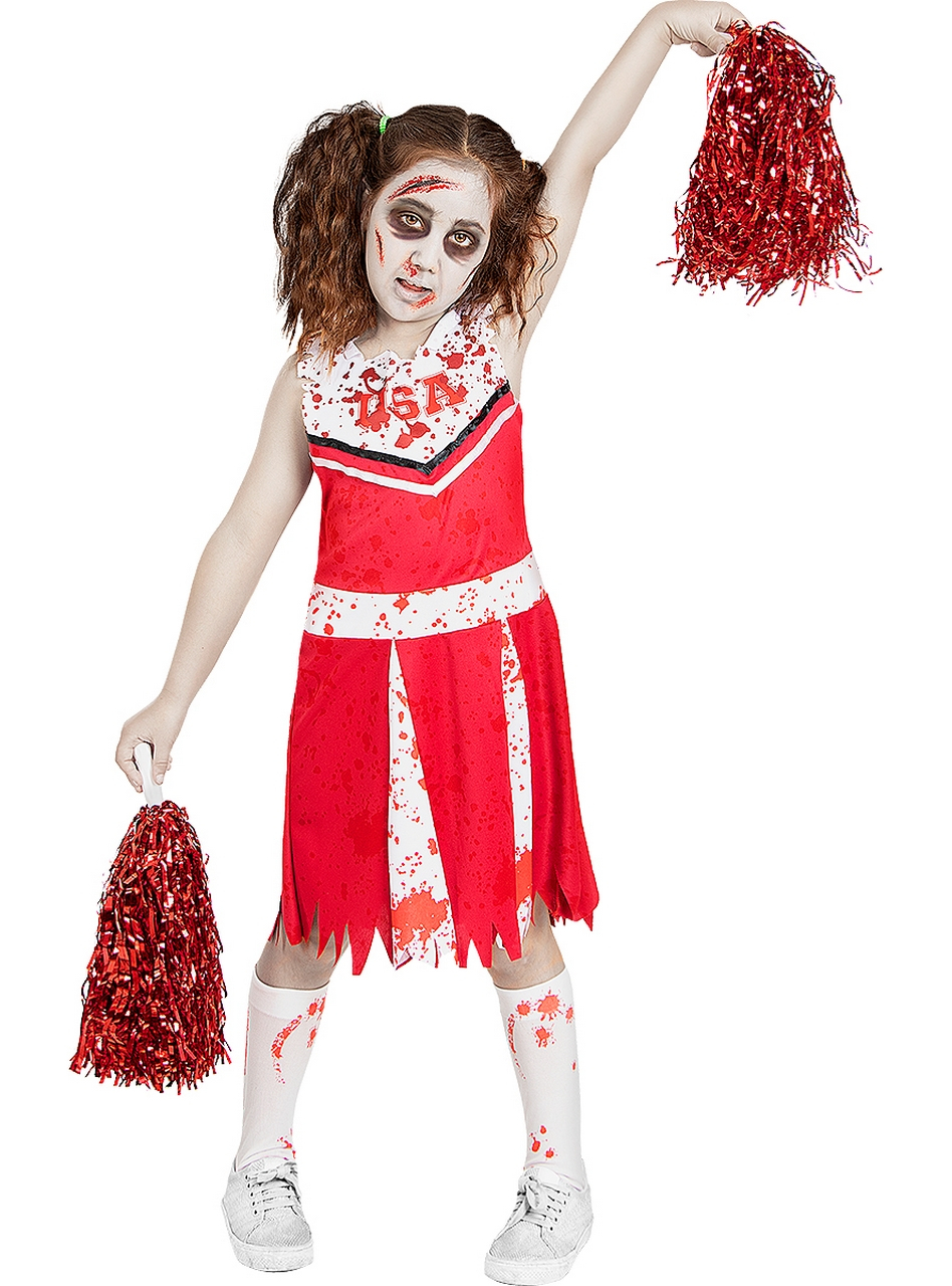 Zombie Rode Cheerleader USA Meisje Kostuum