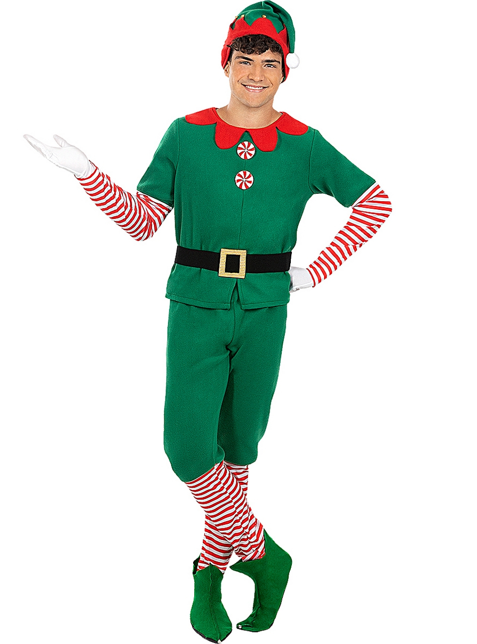 Groene Elf Kerstbewoner Man Kostuum