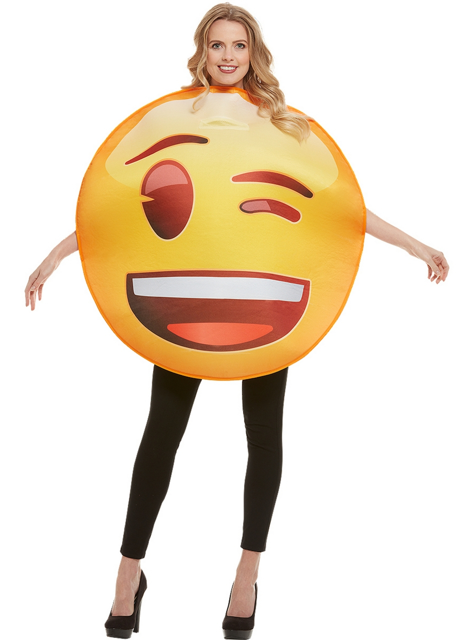 Vet Knipoog Emoji Kostuum