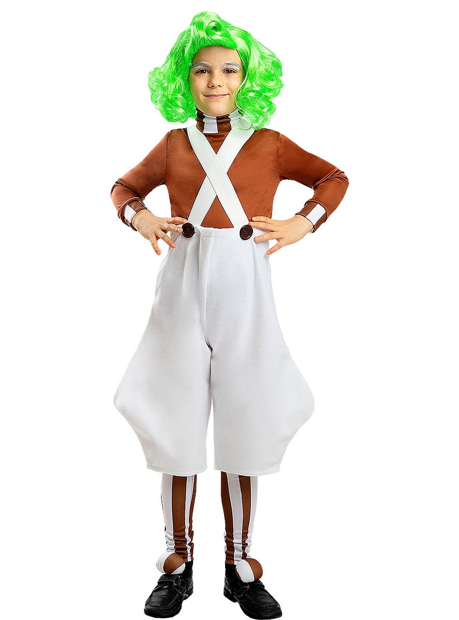 Oompa Loompa Medewerkers Uit De Chocolade Fabriek Jongen Kostuum