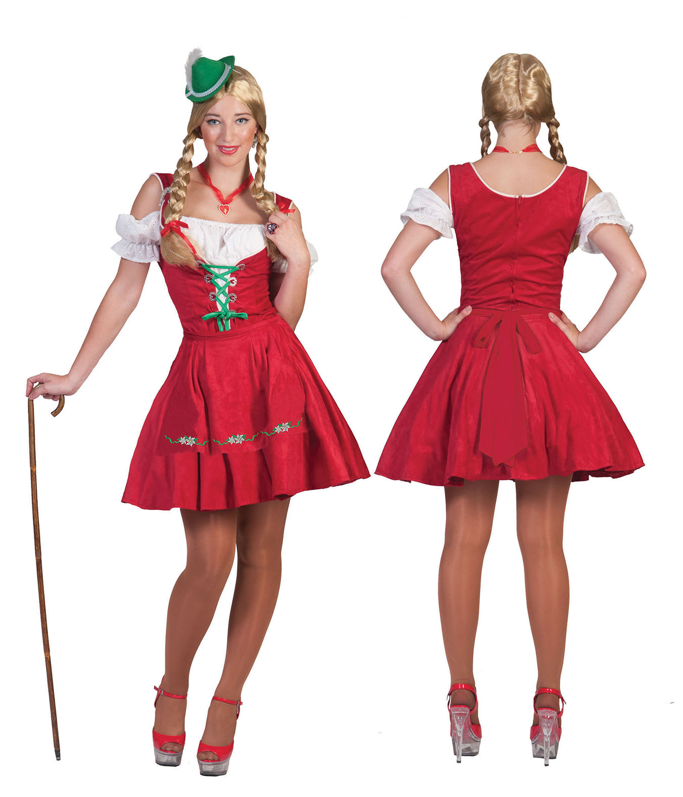 Rotes Raum Dirndl Vrouw Kostuum