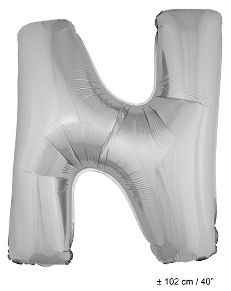 Folie Ballon Letter N Zilver XL 102cm (Leeg)