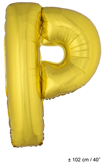 Folie Ballon Letter P Goud XL 102cm (Leeg)