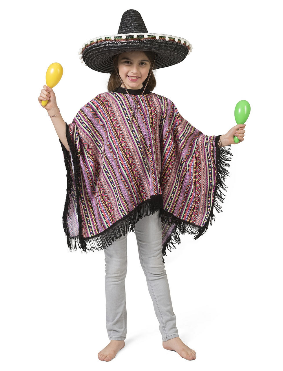 Poncho Manolita Mexicaanse Mariachi Kind Kostuum