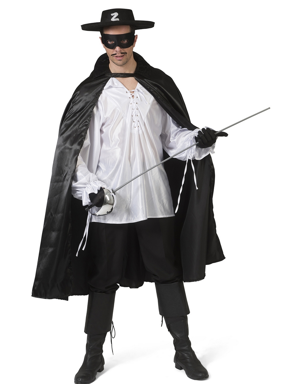 Zwarte Cape Mexicaanse Held Zorro Man