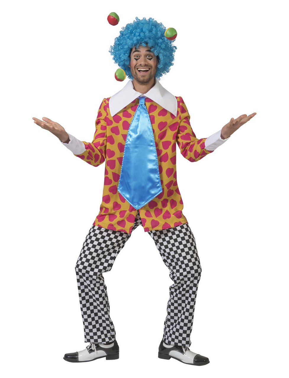 Clown Van De Liefde Hartjes Hemd Met Dol Brede Das Man