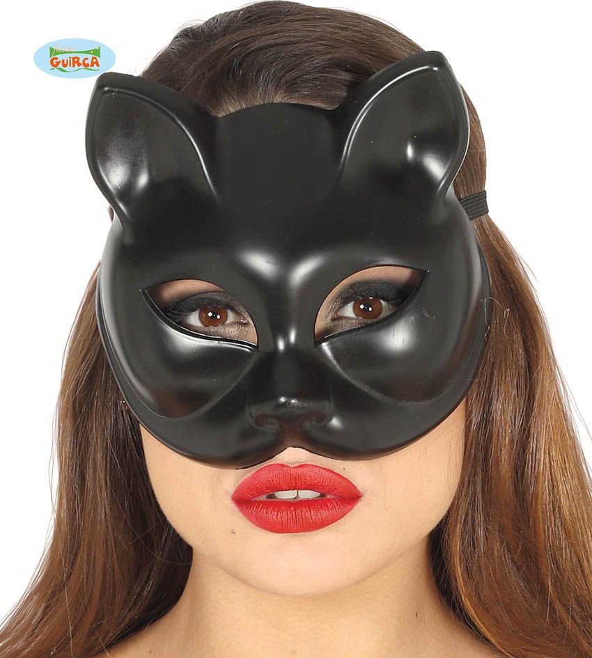 Halfmasker Zwarte Kat Kitty