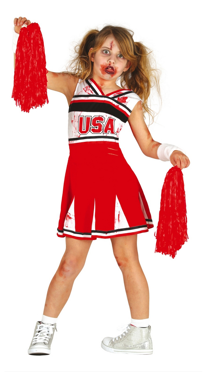 Zombie Cheerleader USA Meisje Kostuum