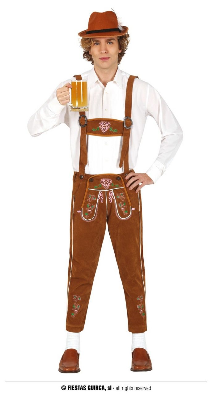 Bruine Lederhosen Drinken In Stijl Man