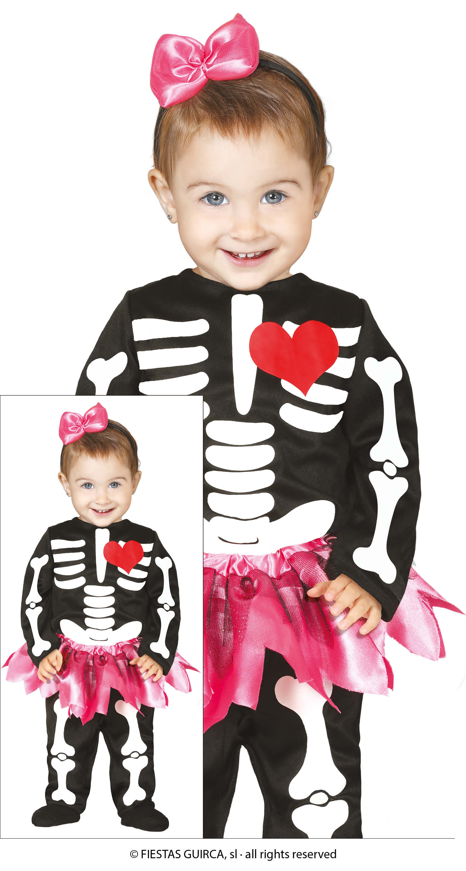 Vrolijk Mini Skeletje Meisje Kostuum