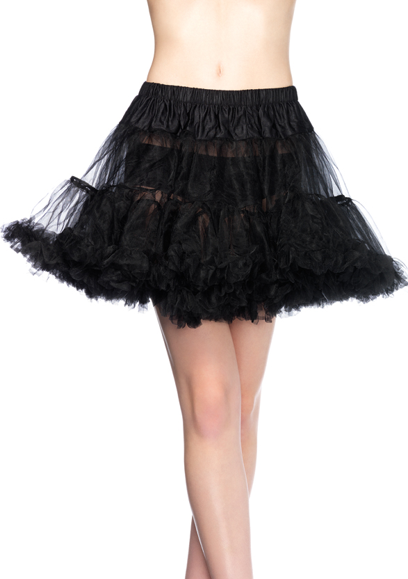 Basic Petticoat Met Twee Lagen Zwart (Plus Size)