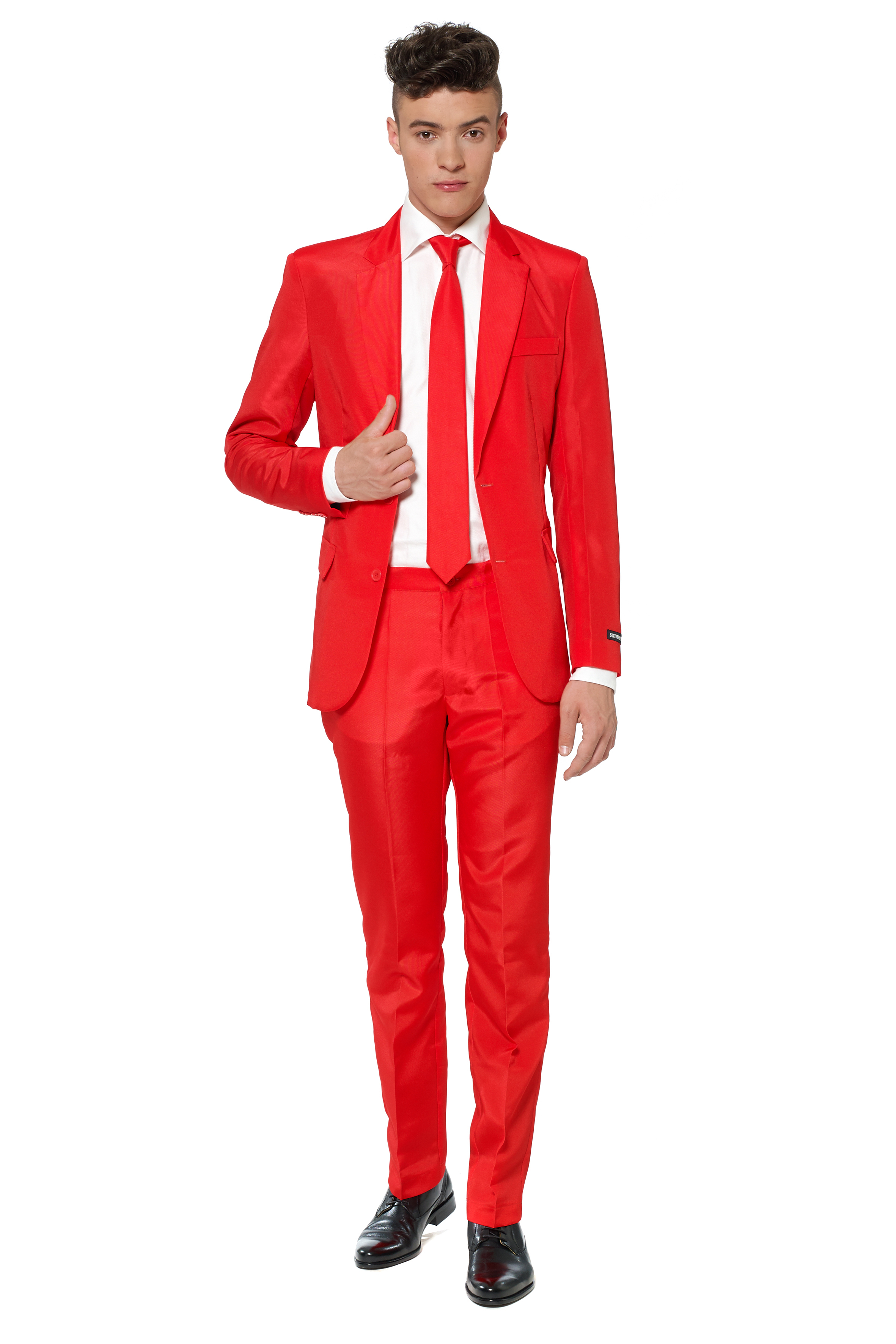 Intense Solid Red Suitmeister Man Kostuum