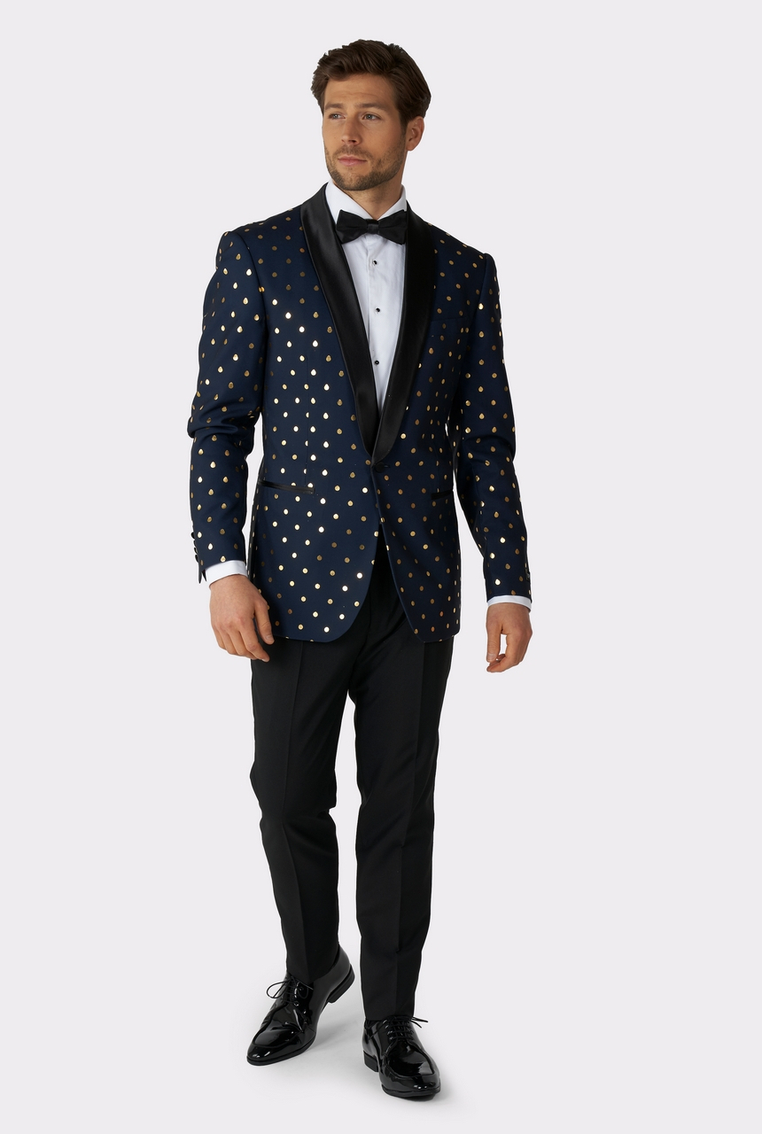 Poilka Foilka Golden Dots Opposuit Man Kostuum