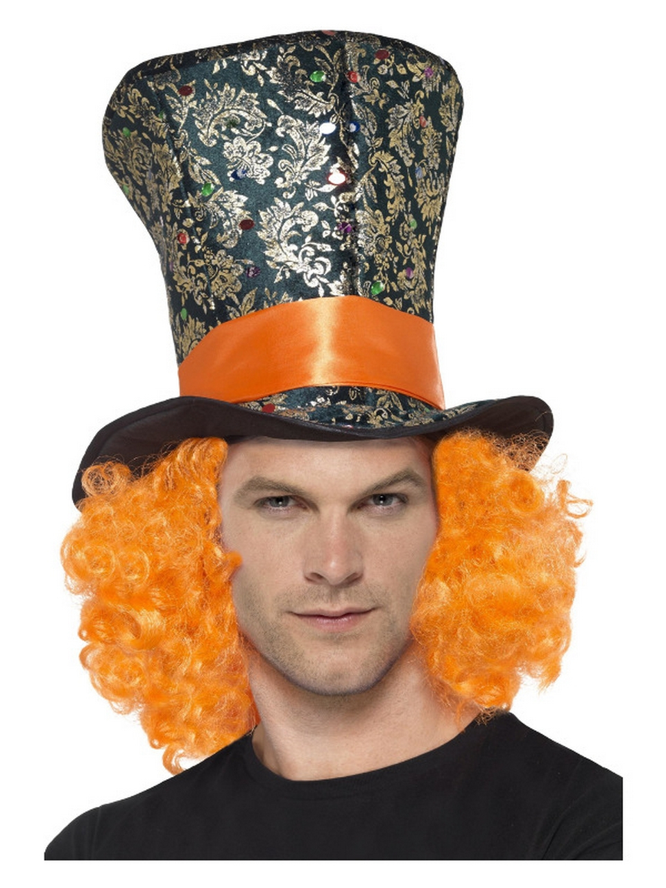 Mad Hatter Hoed Met Oranje Haar