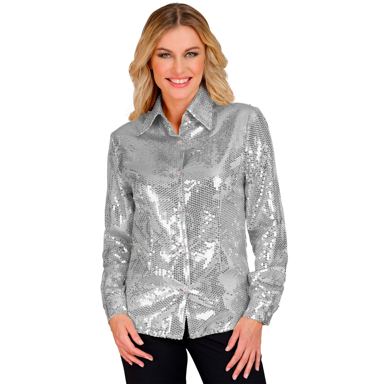 Pailletten Blouse Silver Shine Vrouw