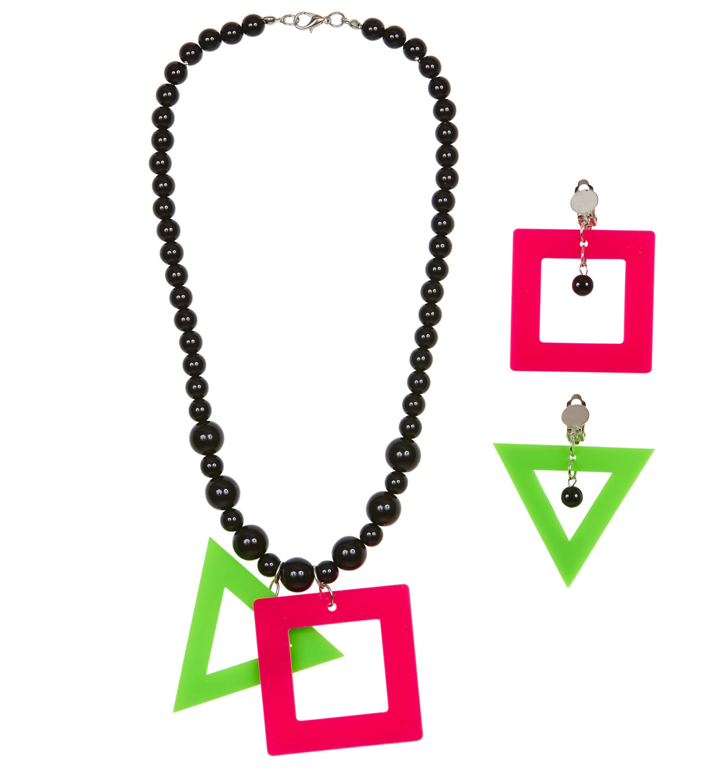 Eighties Ketting En Oorbellen Neon Kleur