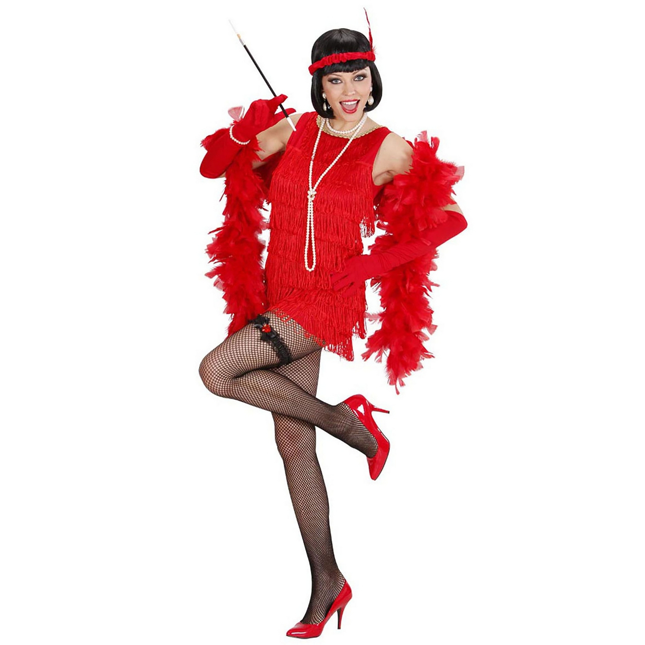 Luxe Flapper Rood Lady 20s Kostuum Vrouw