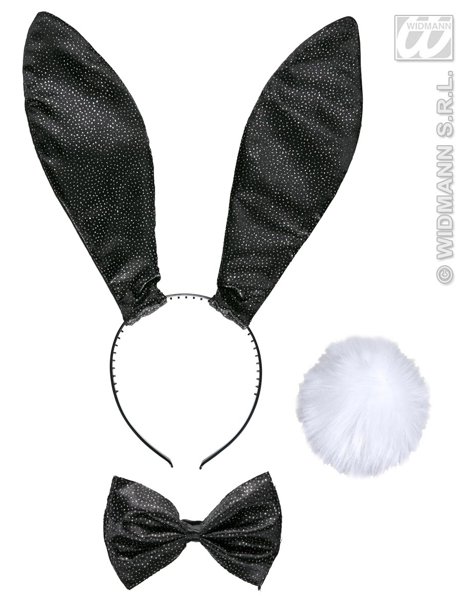 Verkleedset Bunny Glitter Zwart