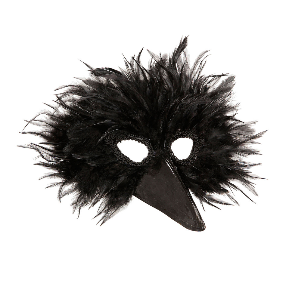 Grappig Veren Masker Vogel, Zwart