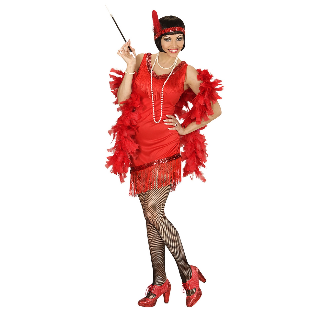 Detroit Flapper Rood Vrouw Kostuum