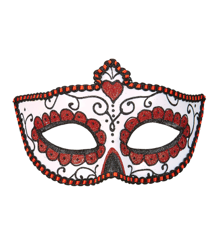 Mexicaans Oogmasker Dia De Los Muertos Zwart & Rood