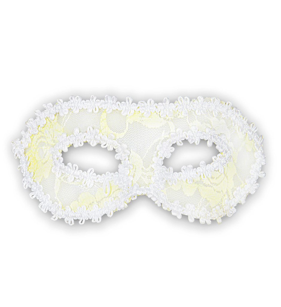 Elegant Oogmasker Kant Met Bloemen, Wit