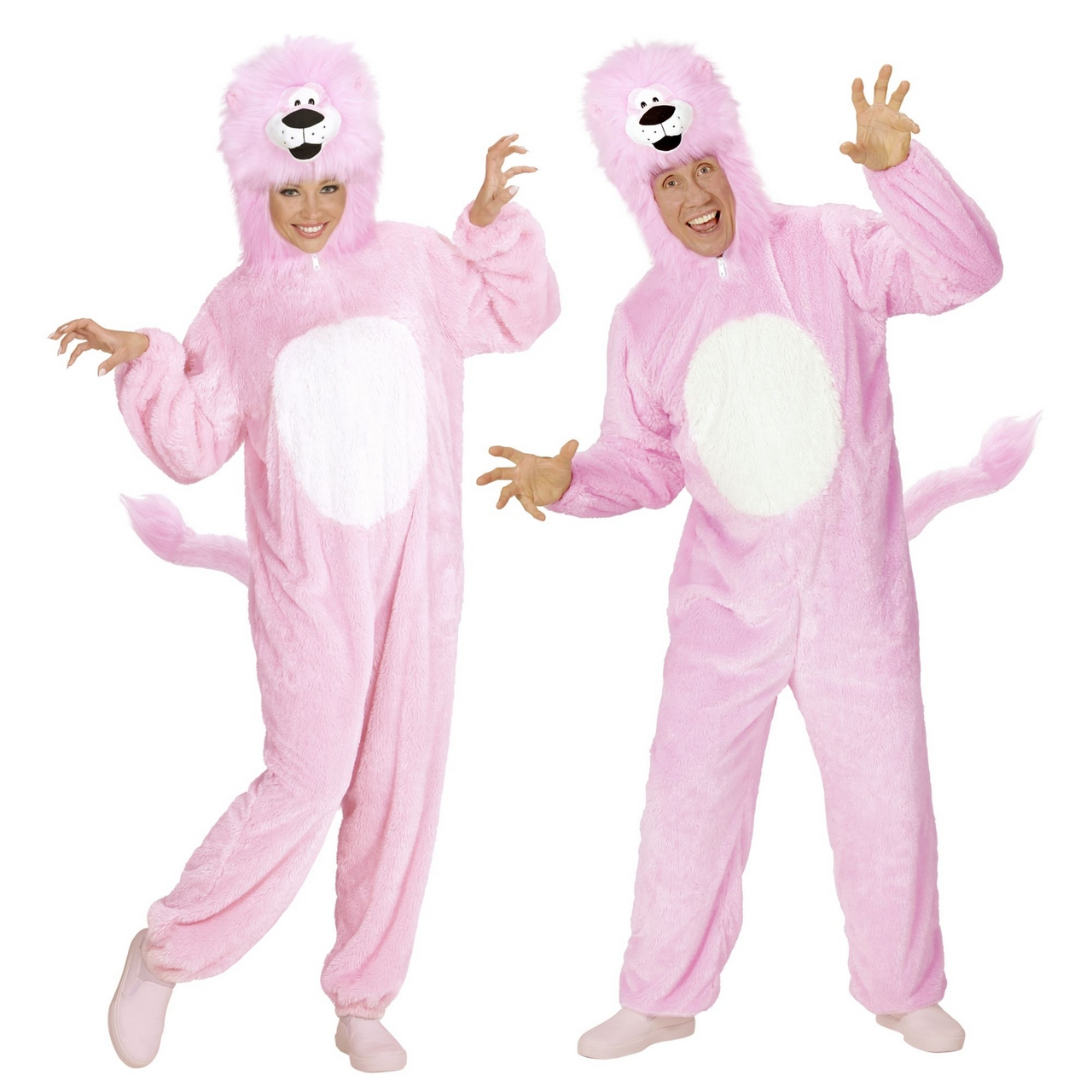 Dieren Onesie Pluche Roze Leeuw Kostuum