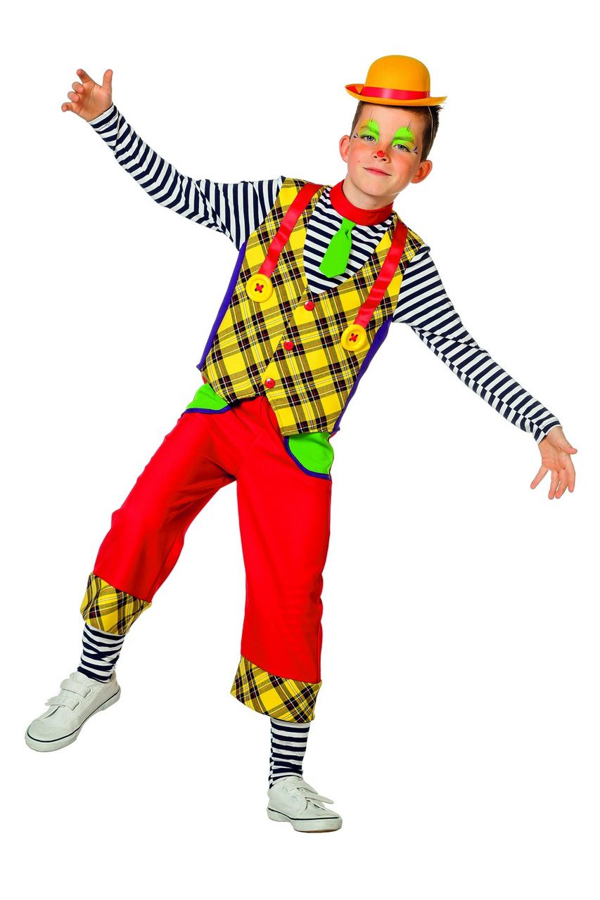 Houten Klaas Clown Jongen Kostuum