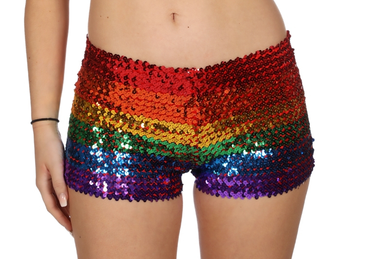 Hotpants Pailletten Regenboog Discorama Vrouw