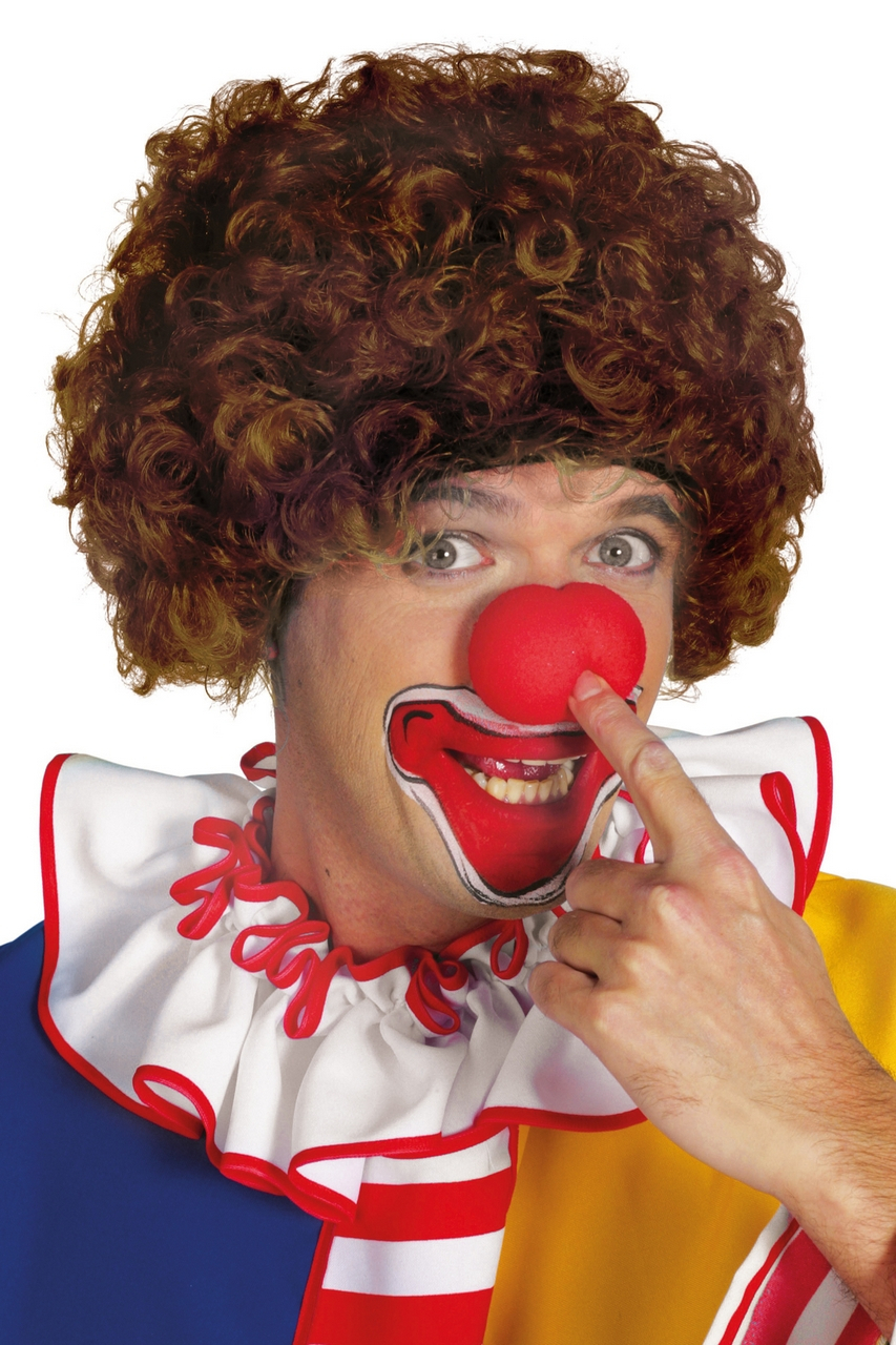 Super Hair Krullenpruik Clown Bruin