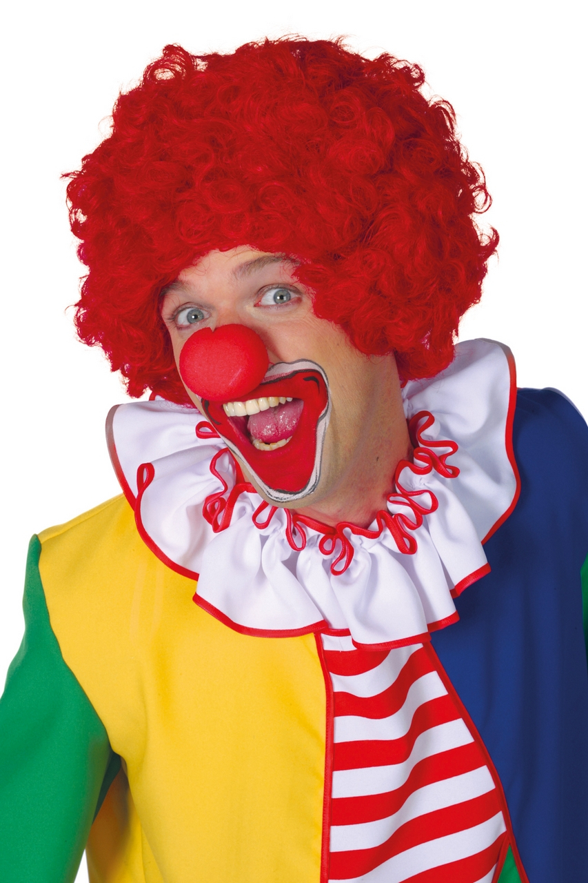 Super Hair Krullenpruik Clown Rood