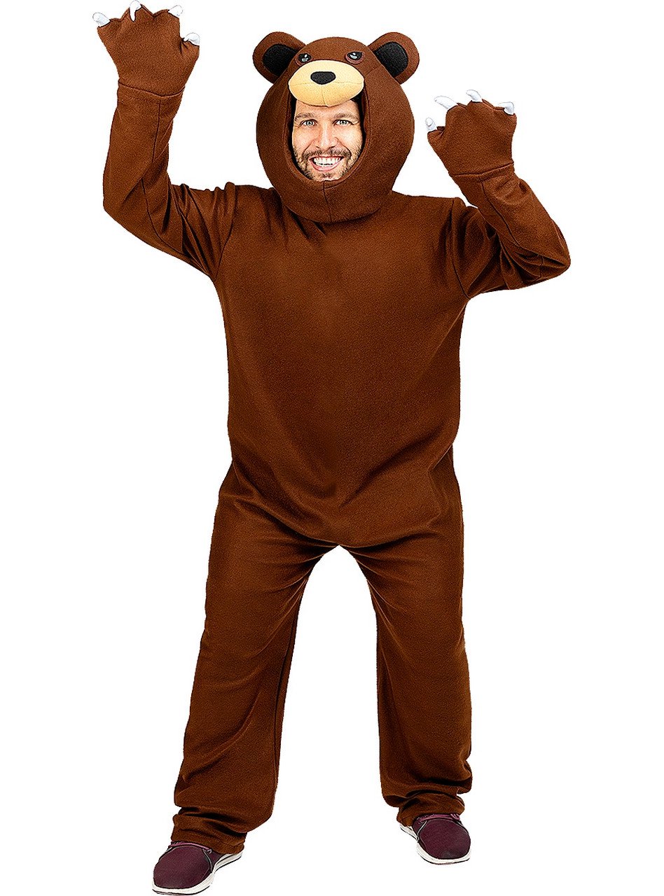 Gevaarlijke Grizzly Beer Met Klauwen Onesie Kostuum