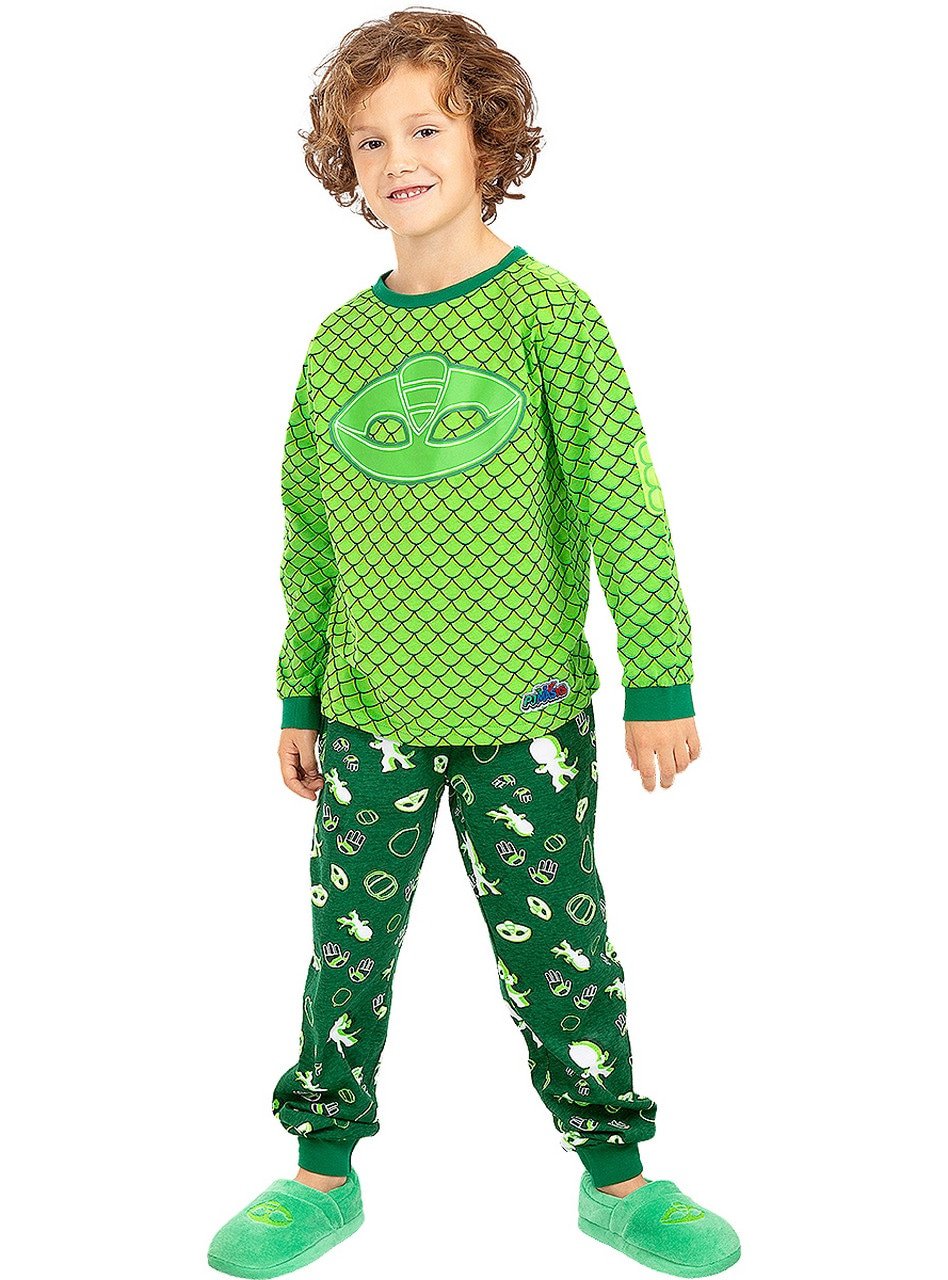 Gekko Pyjama Pj Masks Groen Kind Kostuum