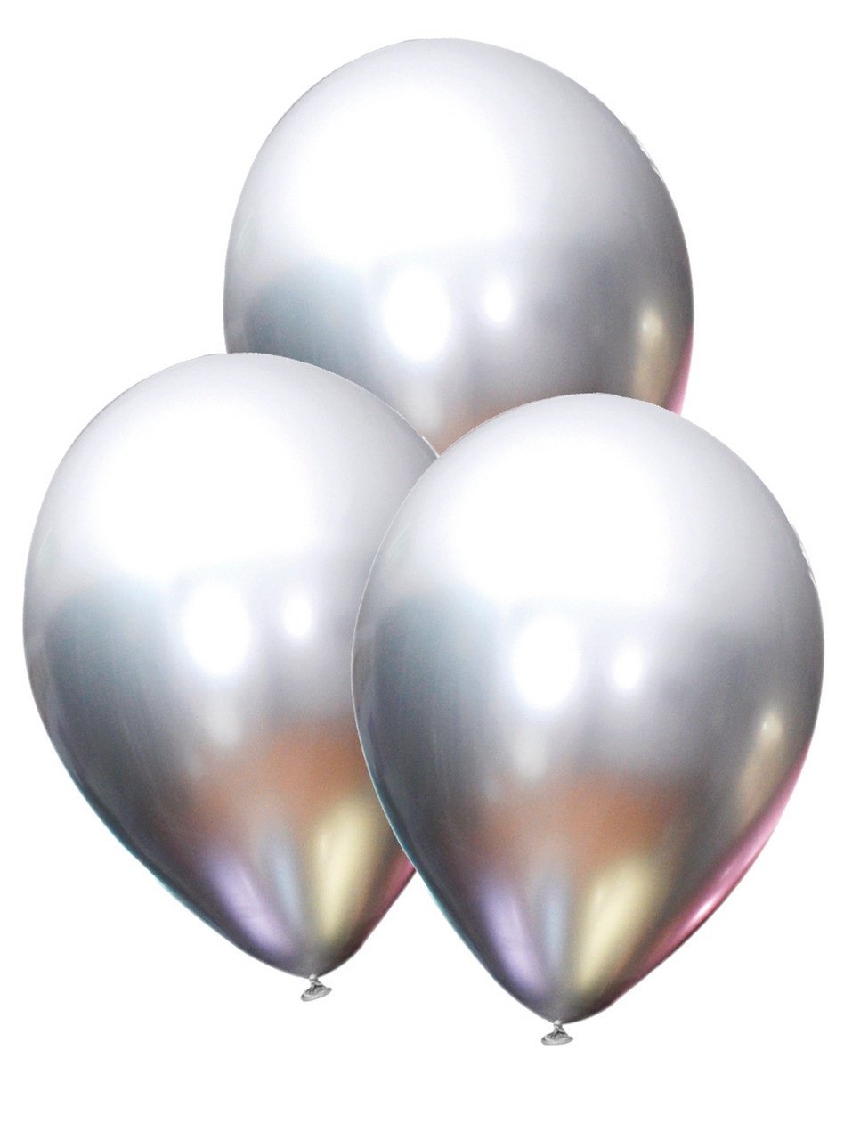 Latex Ballonnen Metallic Silver 10 Stuks