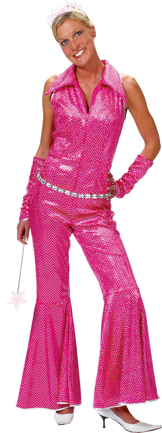 Boogie Nights Roze Jumpsuit Vrouw Kostuum