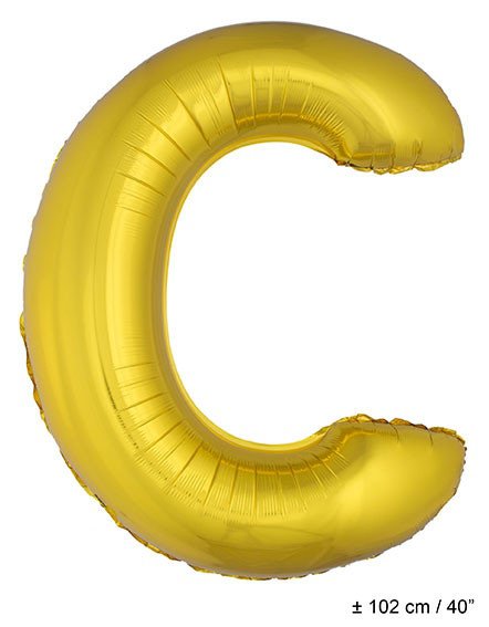 Folie Ballon Letter C Goud XL 102cm (Leeg)