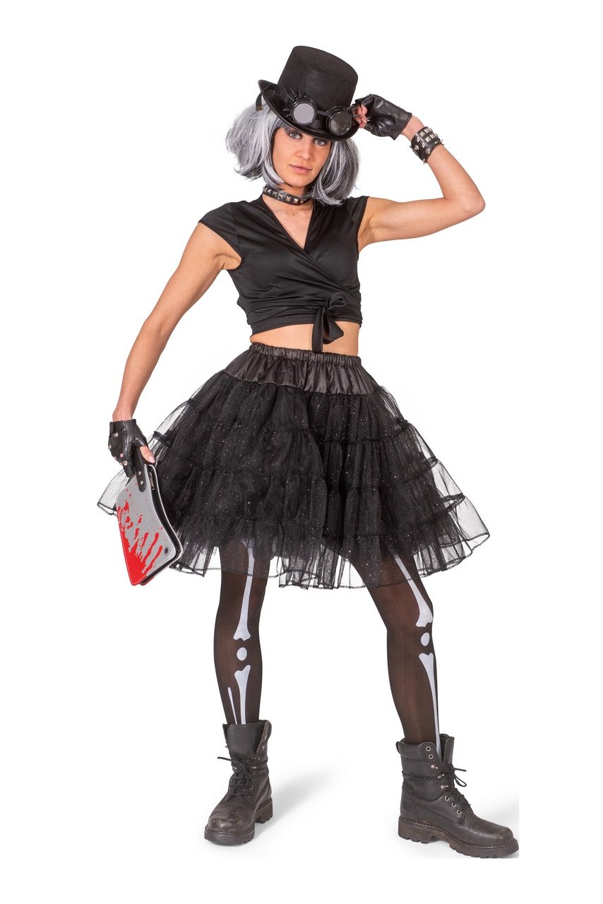 Zwarte Glitter Petticoat Vrouw