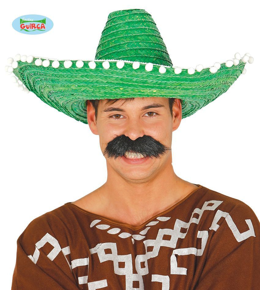 Grote Groene Sombrero Met Bolletjes Juan