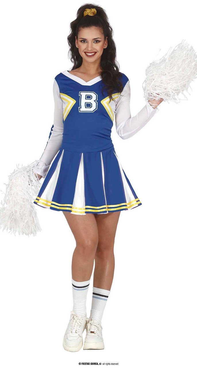 De B Van Blauw Cheerleader Vrouw Kostuum