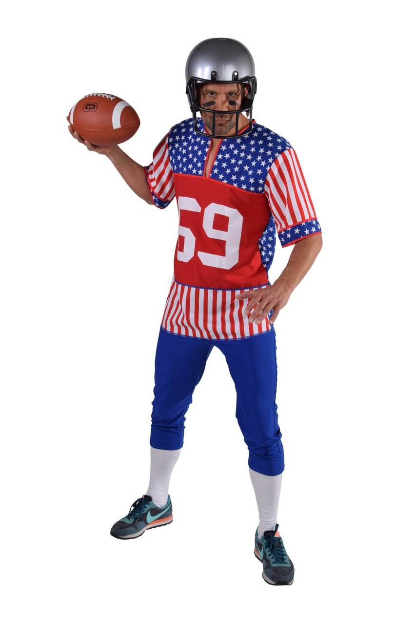 American Footballer Stars And Stripes Man Kostuum