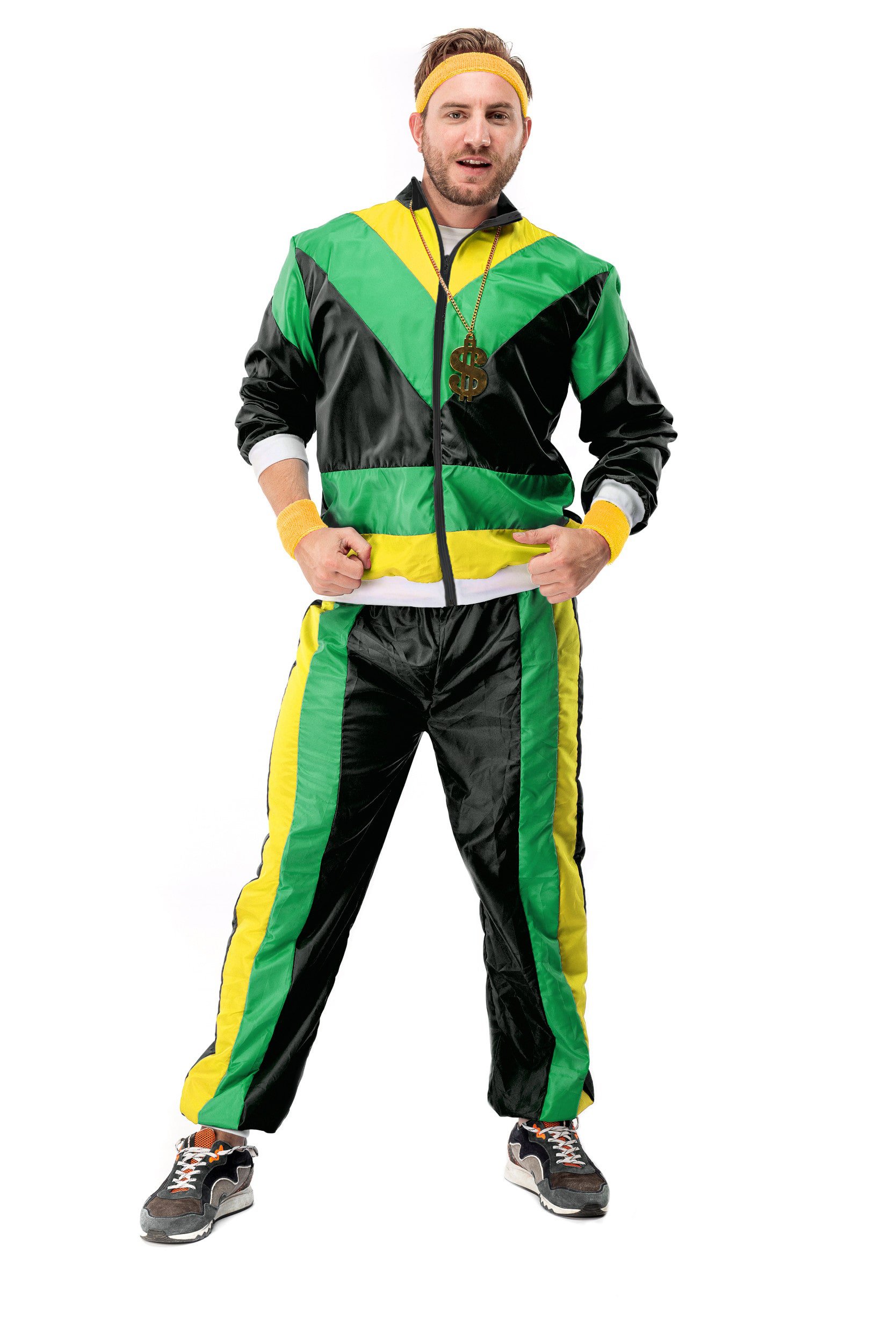 80s Tracksuit Jamaican Jogger Man Kostuum