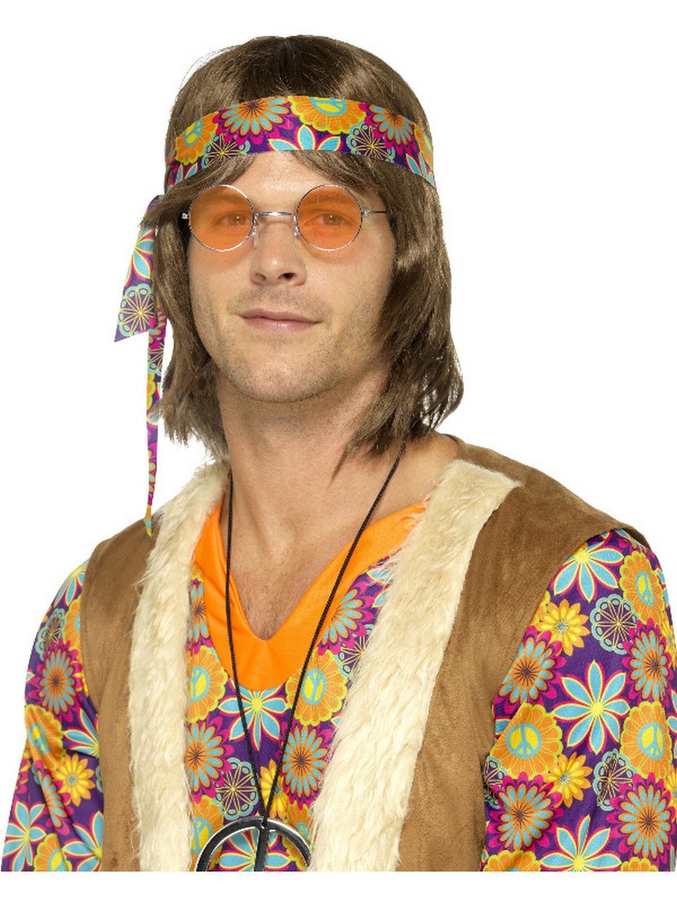 Jaren 70 Hippie Bril Oranje