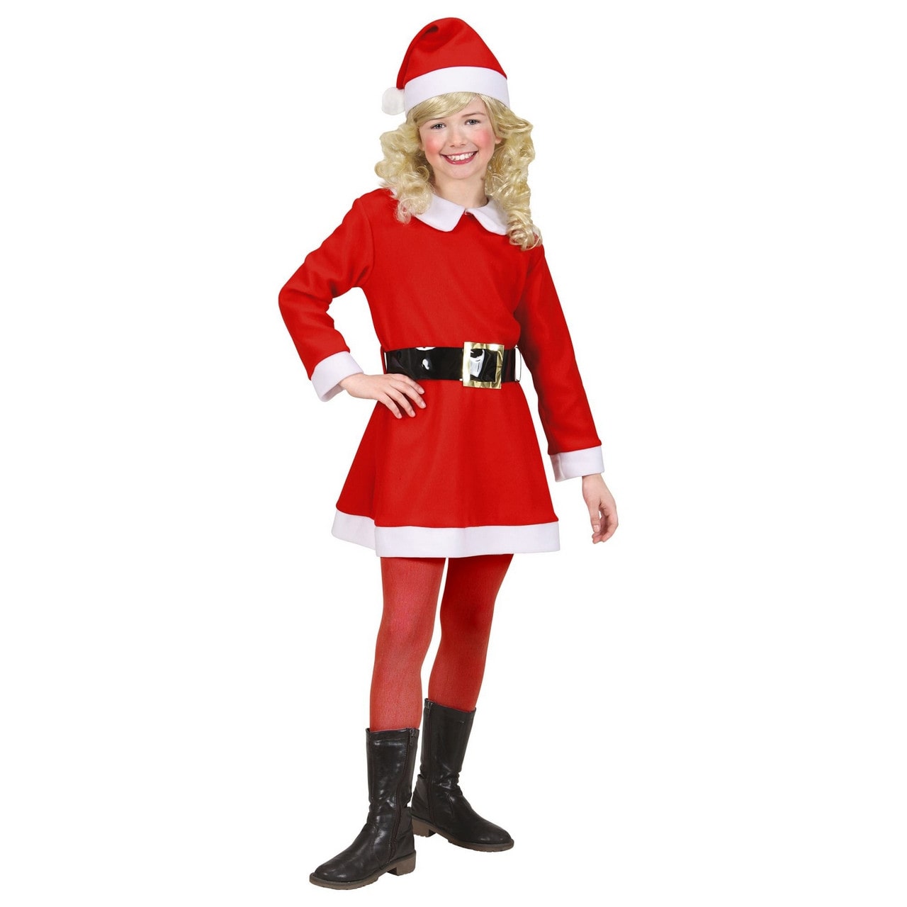 Kerstmeisje Flanel Santa Girl Kostuum