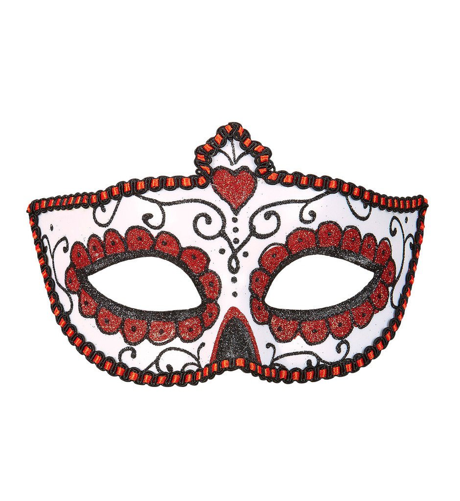 Mexicaans Oogmasker Dia De Los Muertos Zwart & Rood