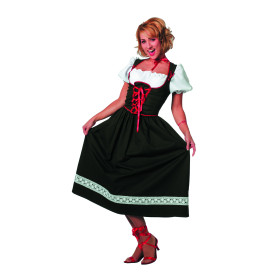 Lange Donkergroene Keurige Oktoberfest Dirndl Vrouw Kostuum