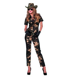 Miss Bash Soldate Leger Catsuit Met Groene Camouflage Print Vrouw Kostuum