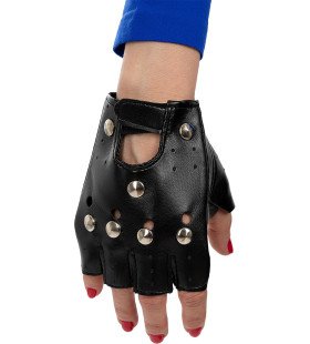 Zwarte Punk Handschoen 1 Stuk